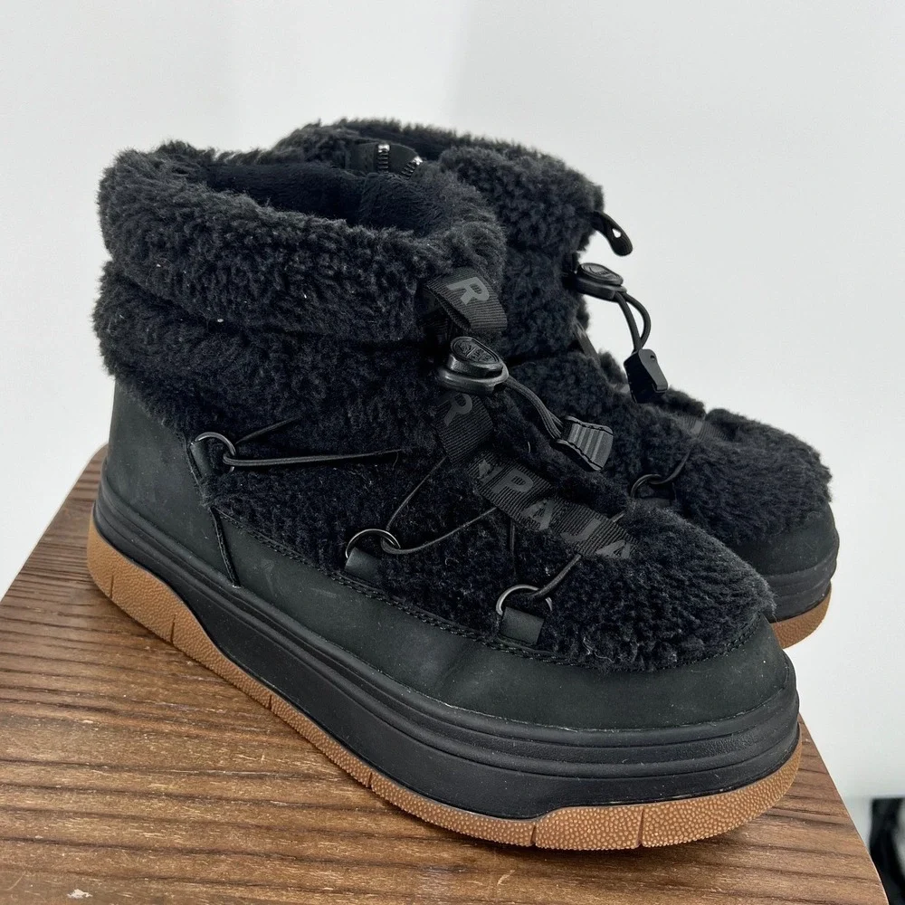 Pajar Canada Janie 2.0 Black Faux Fur Waterproof Winter Boots Womens 8.5 EU 39